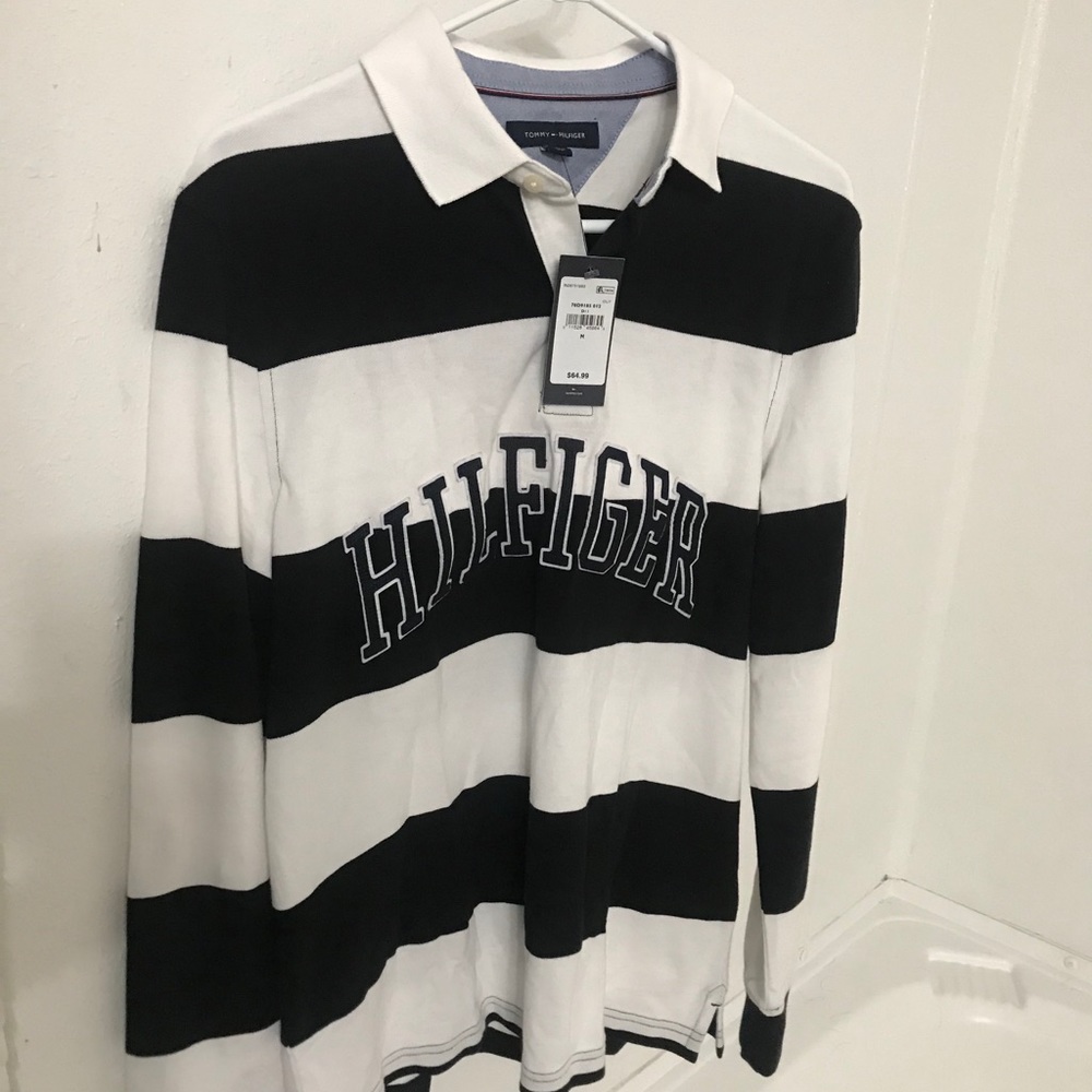 Tommy Hilfiger Long Sleeve Striped Polo BRAND NEW